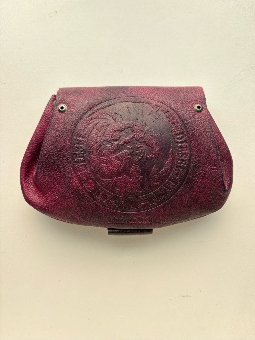 Diesel Vintage Purple Leather Medieval industrial Y2K coin purse wallet - Picture 5 of 16